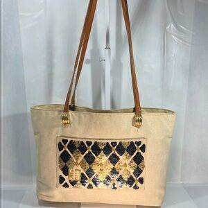 Givenchy Beige Tote with Black and Gold Accents